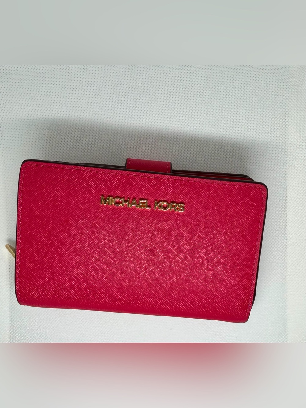 Michael Kors Hot Pink Saffiano Leather Compact Wallet